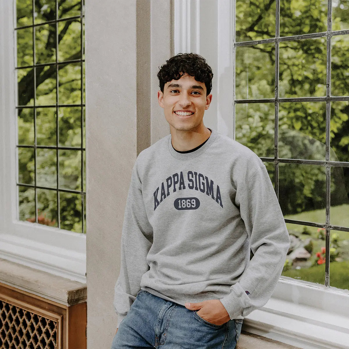 Kappa Sigma  gray fraternity Champion Collegiate Crewneck