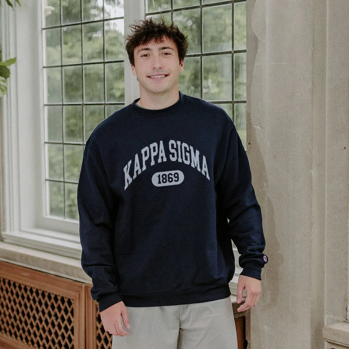 Kappa Sig Navy Greek Champion Collegiate Crewneck