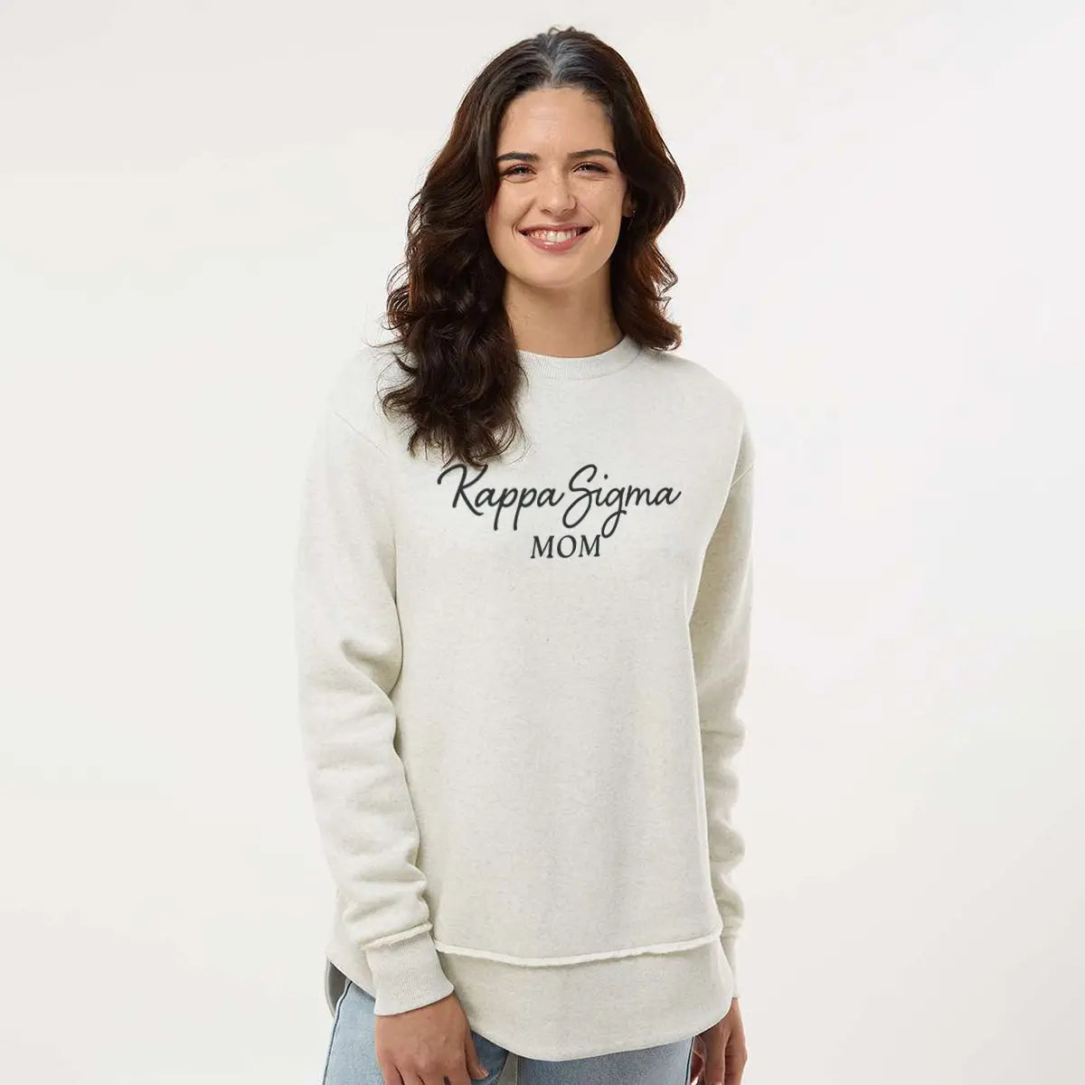 New! Kappa Sig Curved Hem Mom Crewneck Kappa Sigma