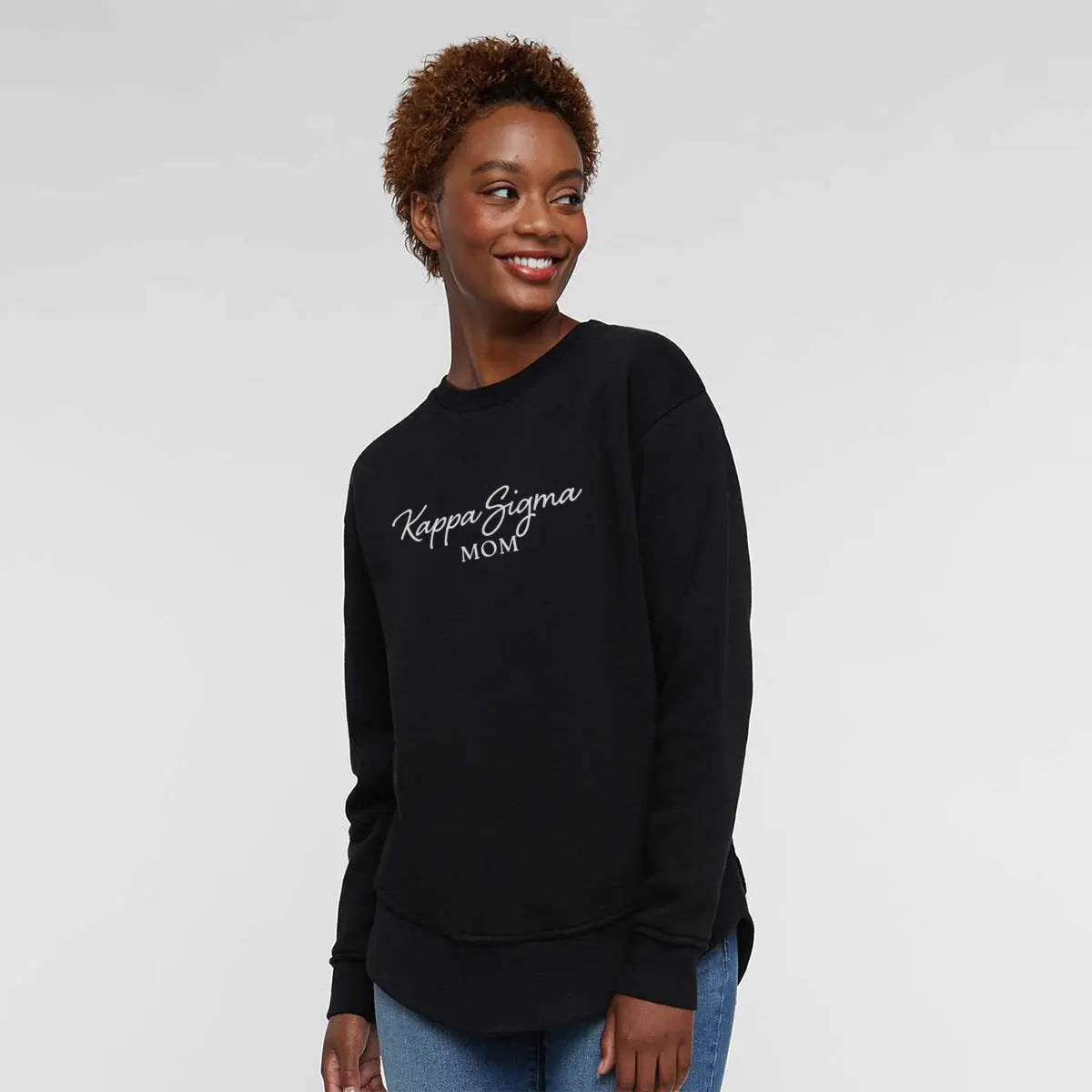 New! Kappa Sig Curved Hem Mom Crewneck Kappa Sigma