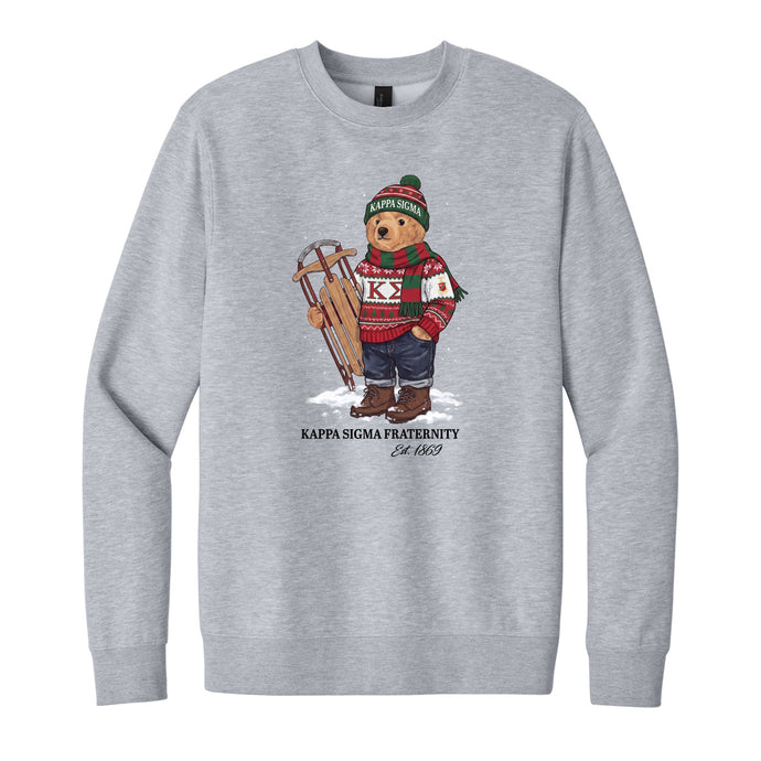 Heather grey crewneck with fraternity design