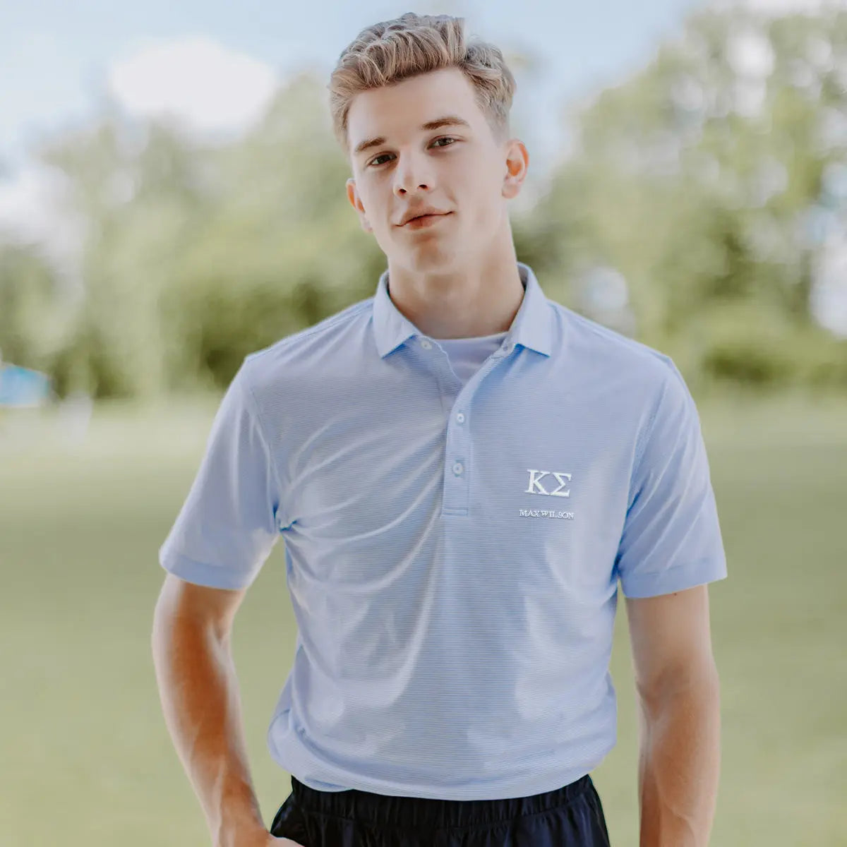 New! Kappa Sig Personalized Johnnie-O Striped Polo Kappa Sigma