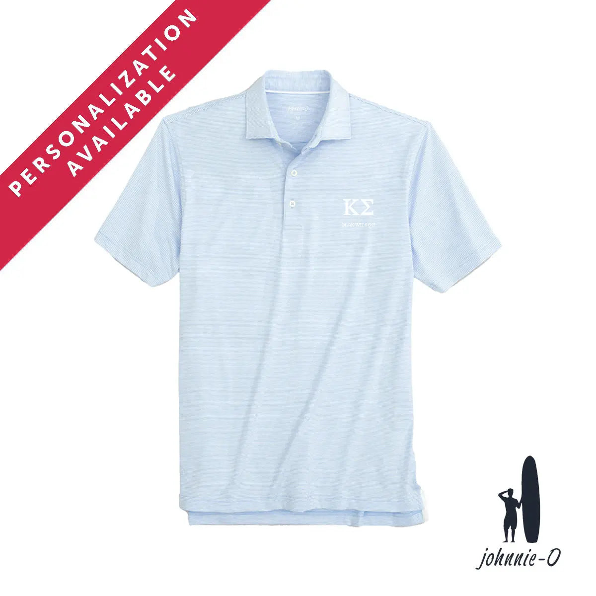 New! Kappa Sig Personalized Johnnie-O Striped Polo Kappa Sigma