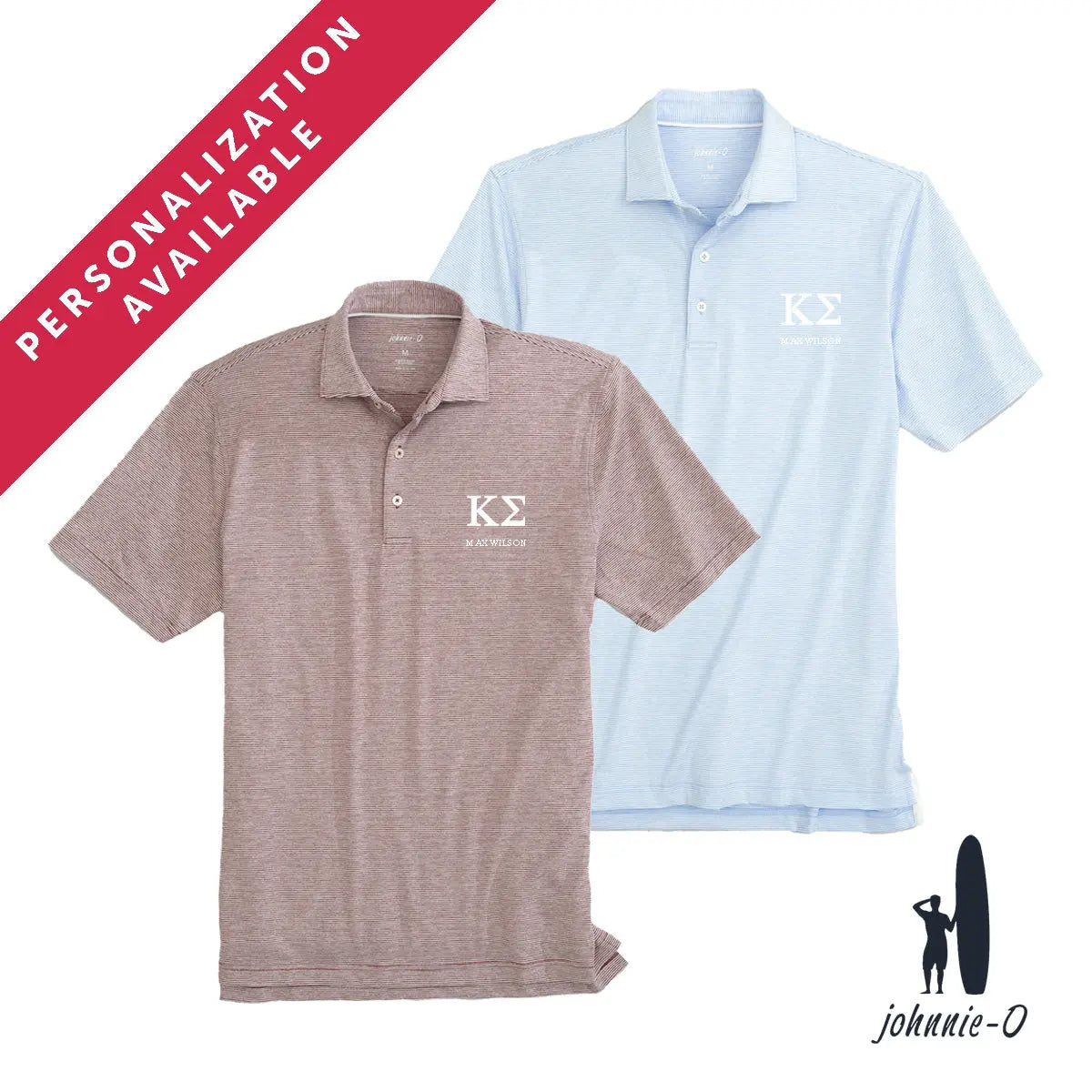 New! Kappa Sig Personalized Johnnie-O Striped Polo Kappa Sigma