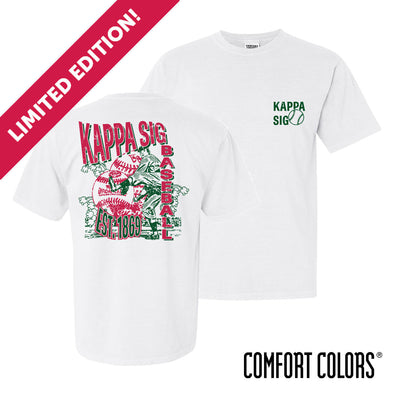 New! Kappa Sig Comfort Colors Throwback Throwers Short Sleeve Tee