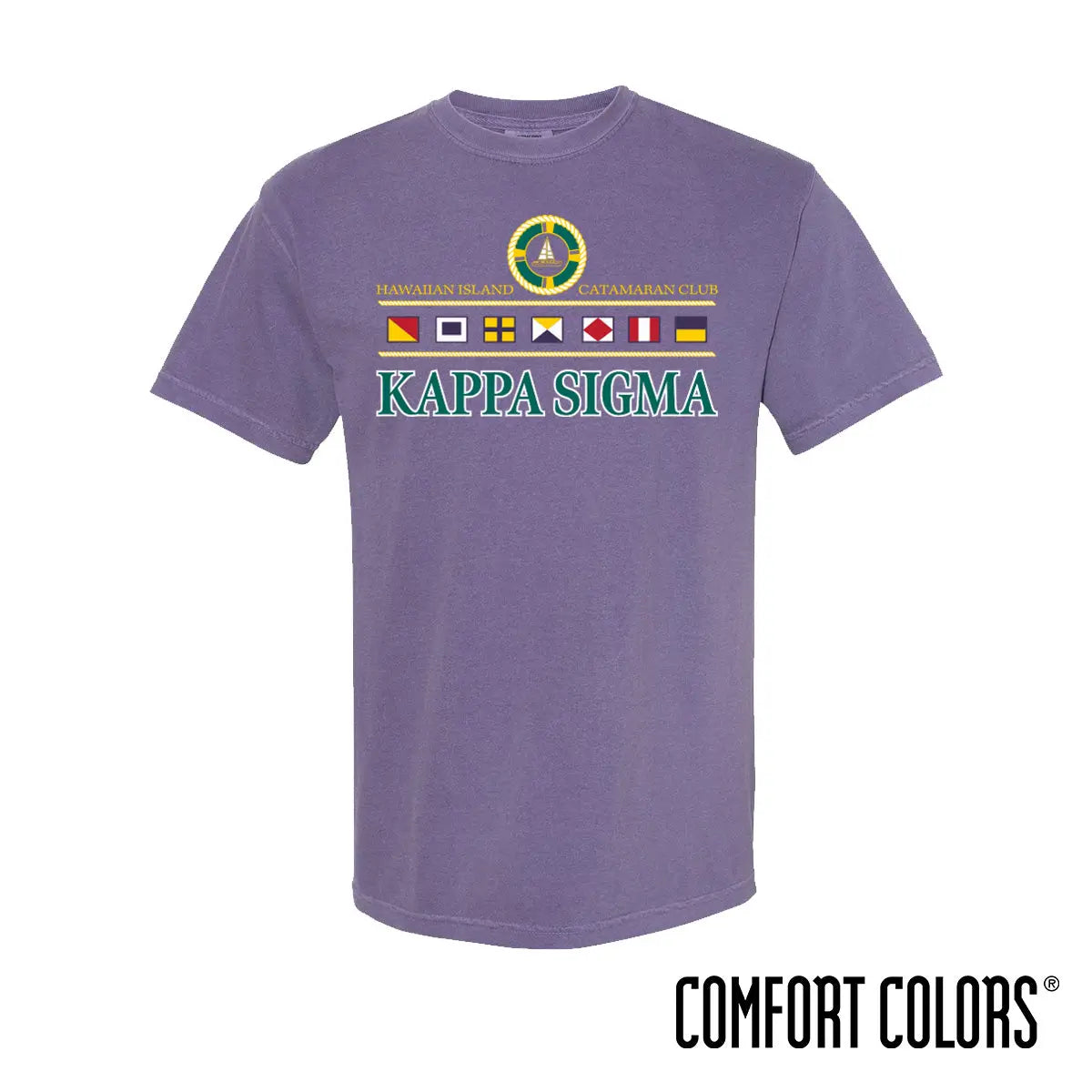 New! Kappa Sig Comfort Colors Vintage Catamaran Club Short Sleeve Tee Kappa Sigma