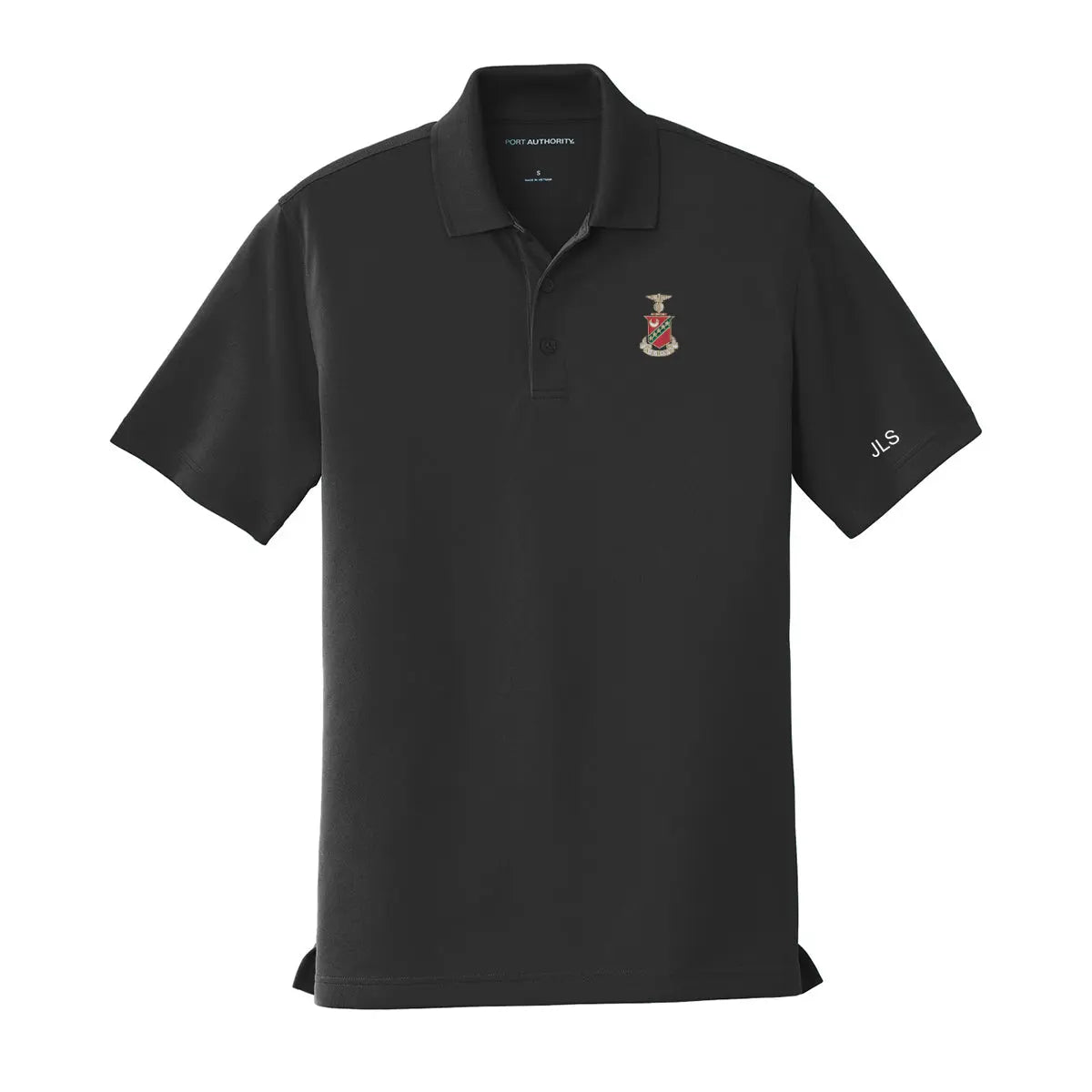 Personalized Kappa Sig Crest Black Performance Polo - Kappa Sigma Official Store