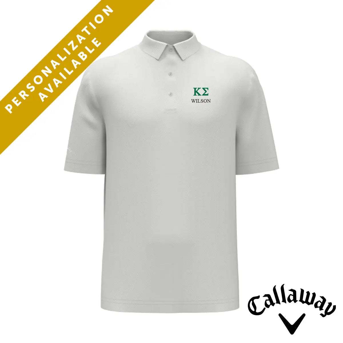 New! Kappa Sig White Callaway Greek Letter Golf Polo Kappa Sigma