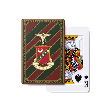 Deck of cards featuring fraternity coat of arms
