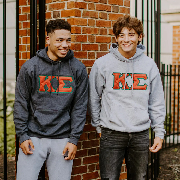 Kappa Sig Dark Heather Hoodie with Sewn On Greek Letters - Kappa Sigma Official Store