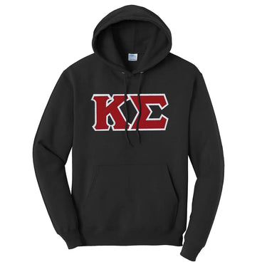 Kappa Sig Black Hoodie with Sewn On Greek Letters - Kappa Sigma Official Store