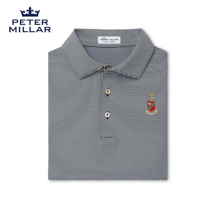 Kappa Sig Peter Millar Jubilee Stripe Stretch Jersey Polo with Crest - Kappa Sigma Official Store
