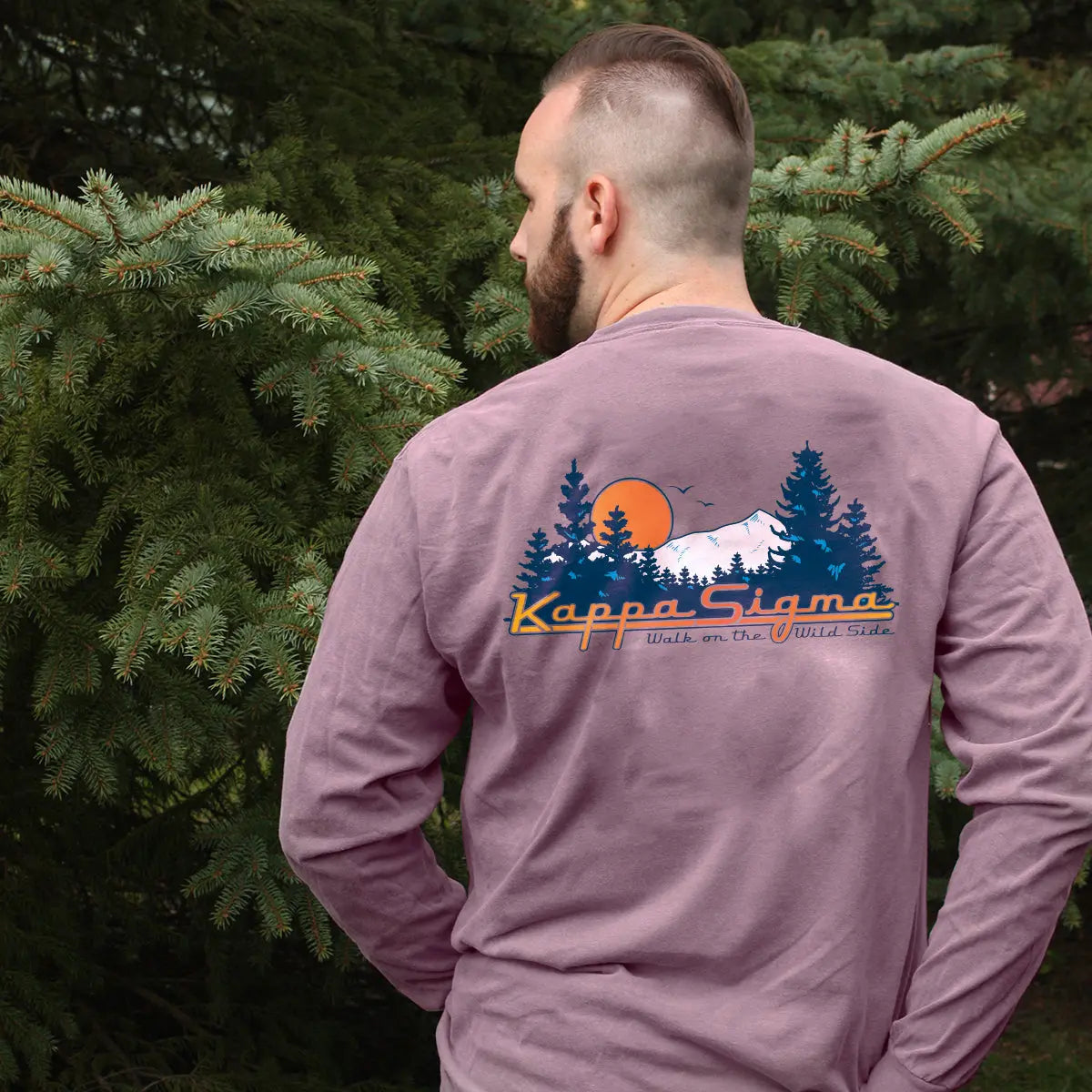 Kappa Sig Comfort Colors Berry Retro Wilderness Long Sleeve Pocket Tee - Kappa Sigma Official Store