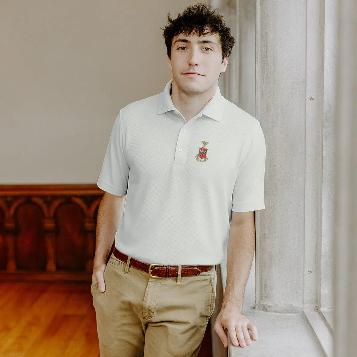 Kappa Sigma  White Callaway Crest Polo