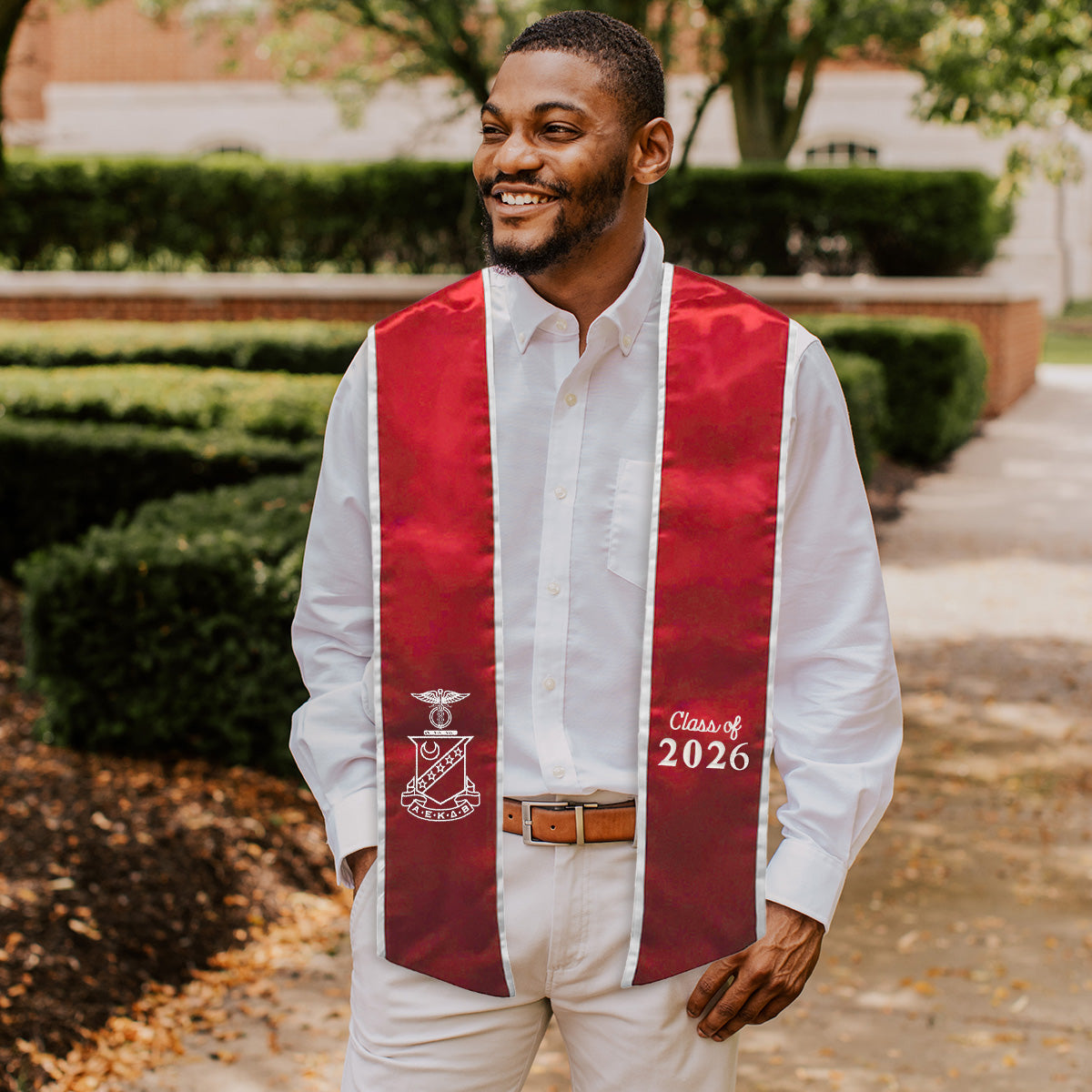 Kappa Sig Personalized Trimmed Graduation Stole with Embroidered Crest