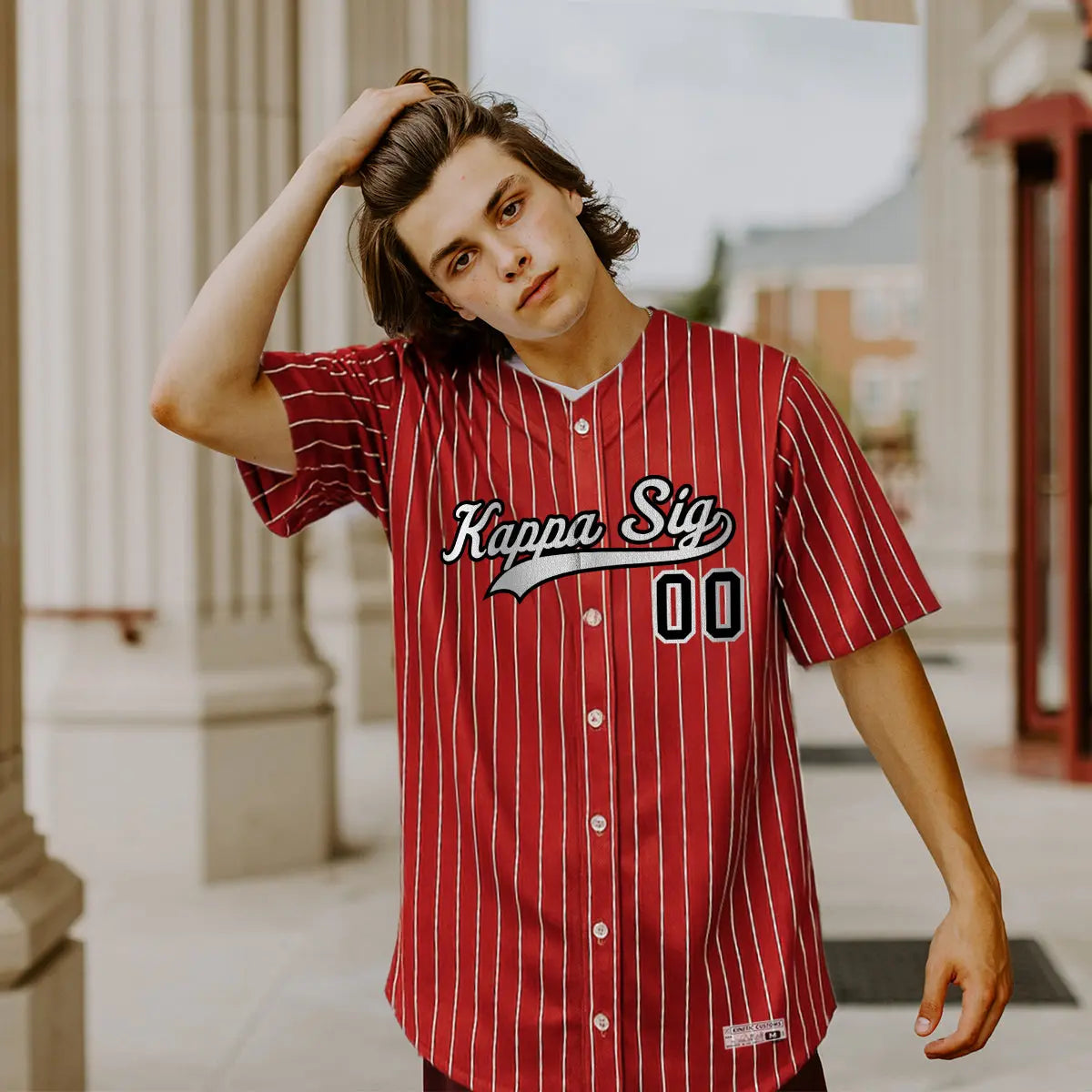 Kappa Sigma sublimated fraternity baseball jersey.