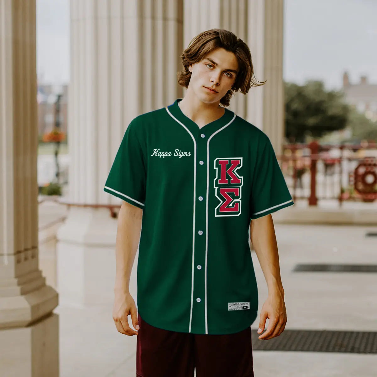 Kappa Sigma sublimated fraternity baseball jersey.