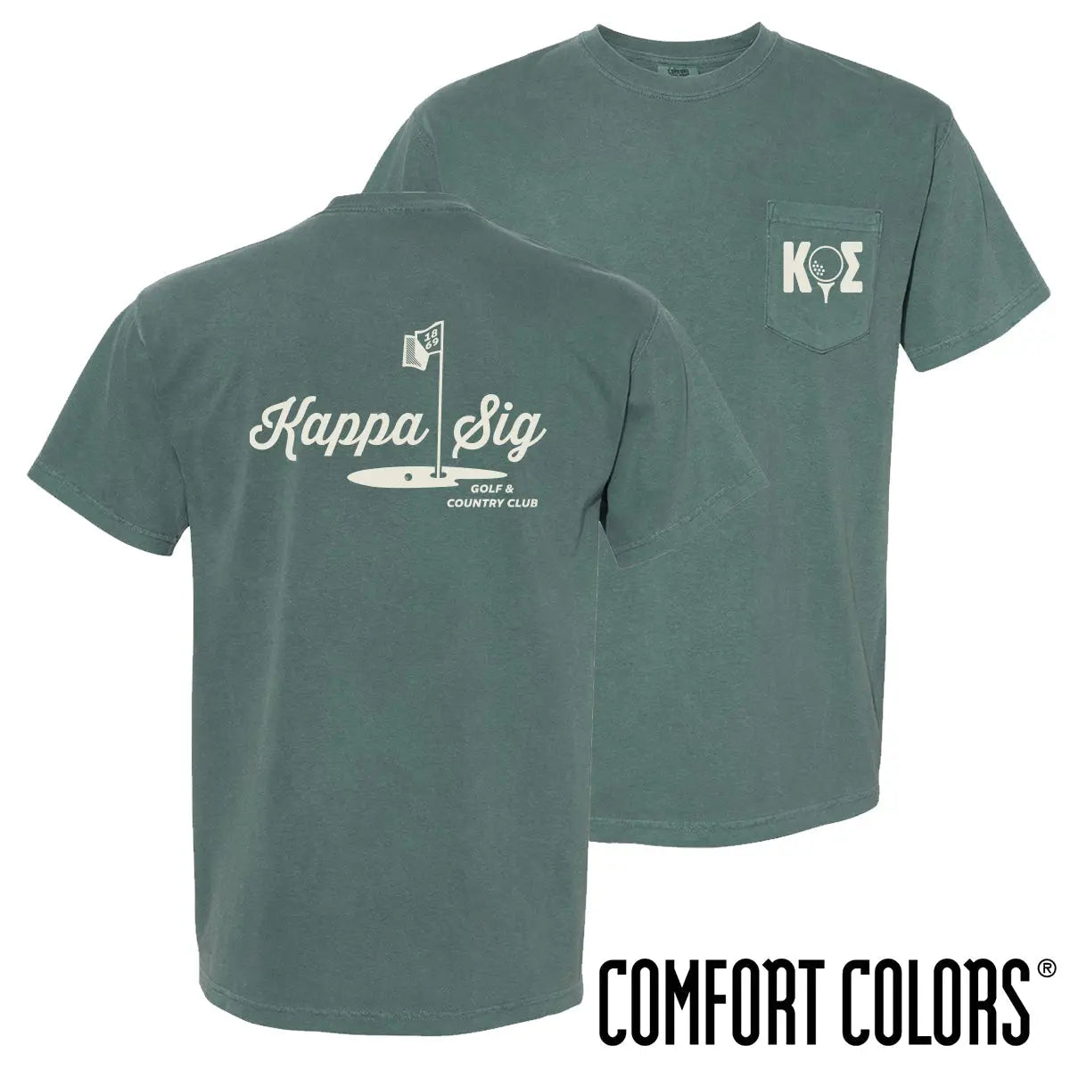 New! Kappa Sig Comfort Colors Par For The Course Short Sleeve Tee