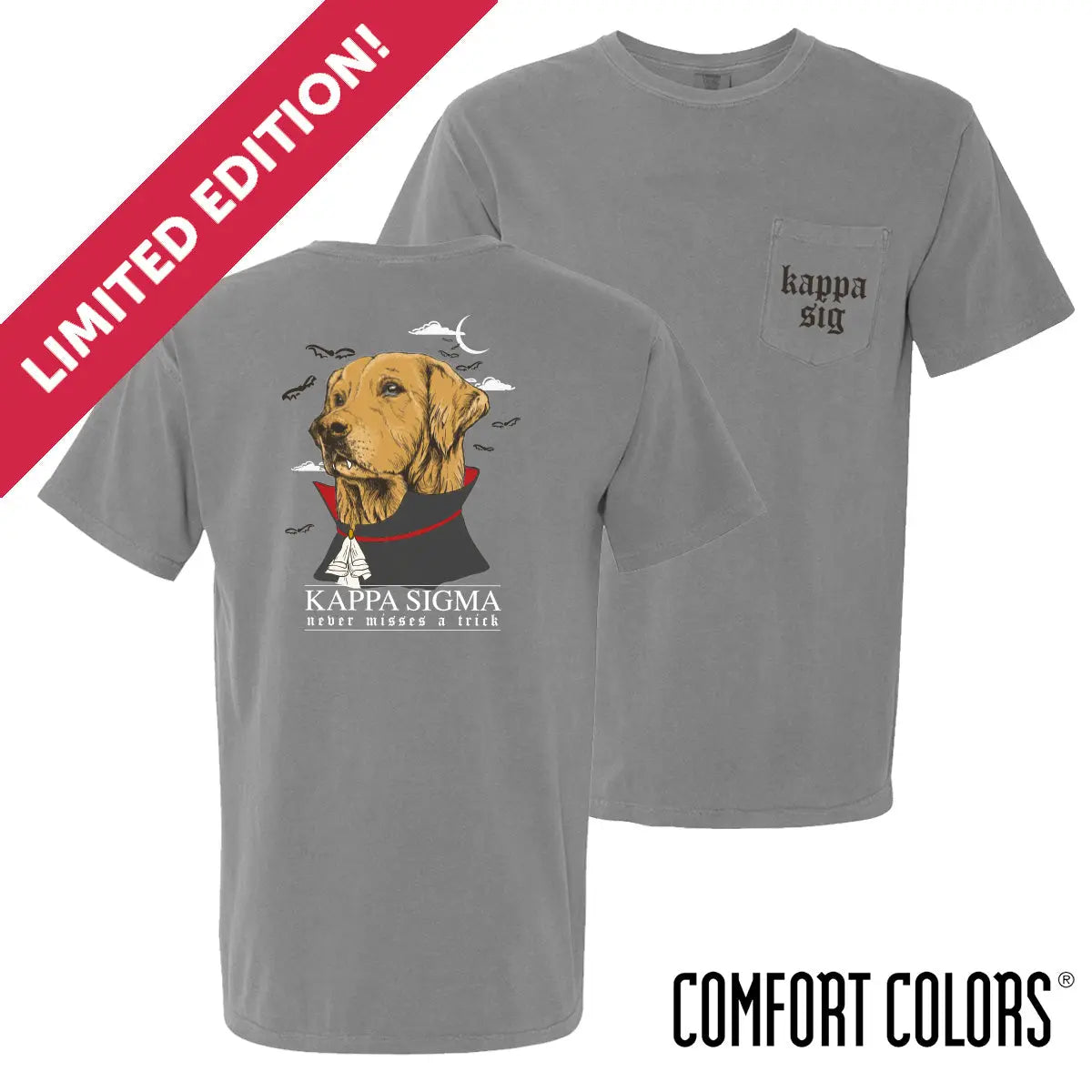 Kappa Sig Comfort Colors Vampire Retriever Short Sleeve Pocket Tee Kappa Sigma