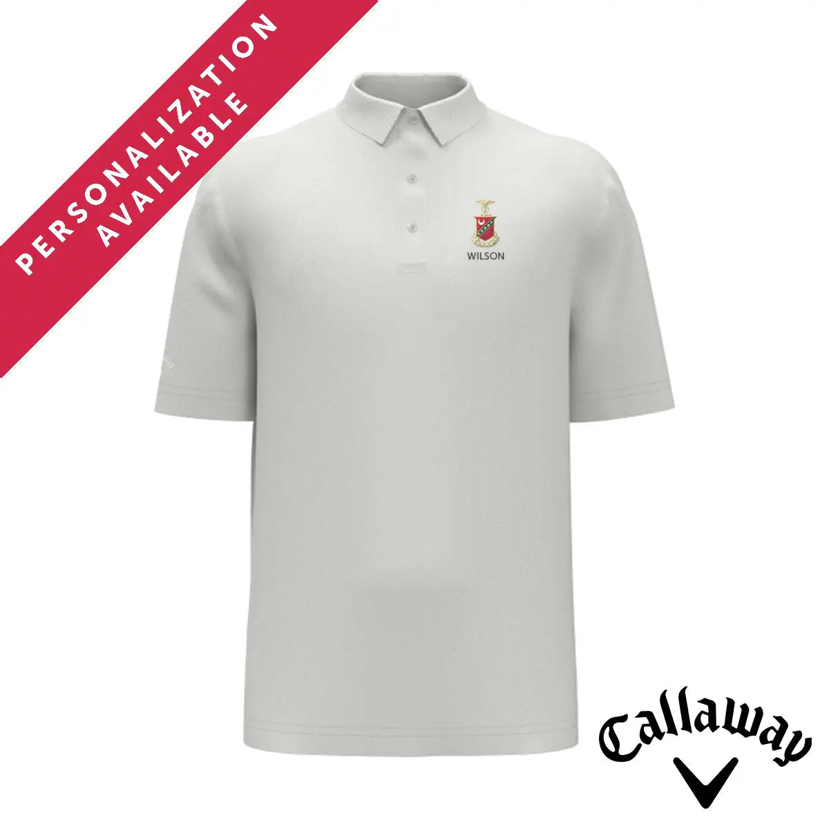 Kappa Sig White Callaway Crest Polo