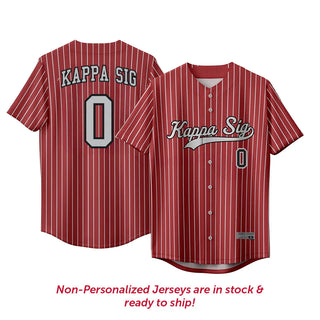 Kappa Sig Pinstripe Baseball Jersey.