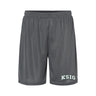 embroidered graphite 7 inch mesh shorts front view