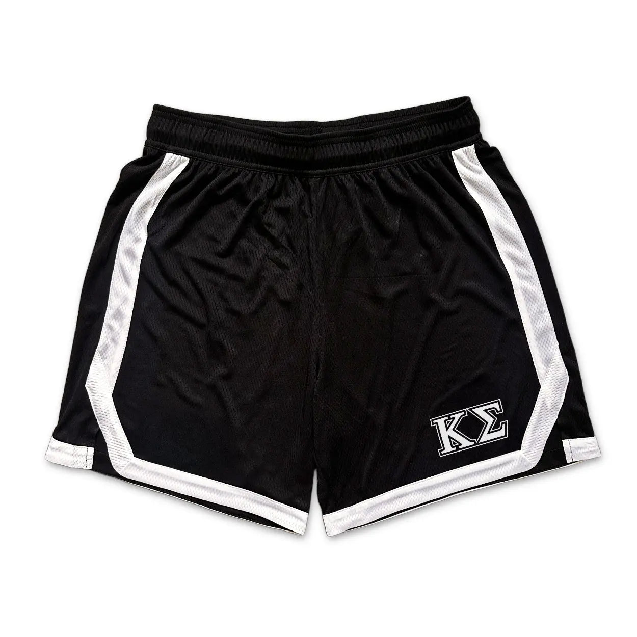 Kappa Sig Frat Black 7" Mesh Shorts.