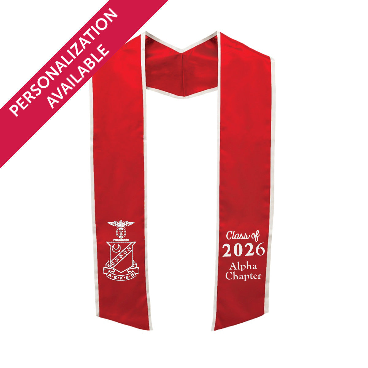 Kappa Sig Personalized Trimmed Graduation Stole with Embroidered Crest