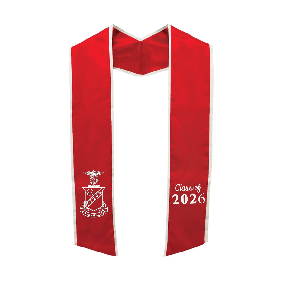 Kappa Sig Trimmed Graduation Stole with Embroidered Crest
