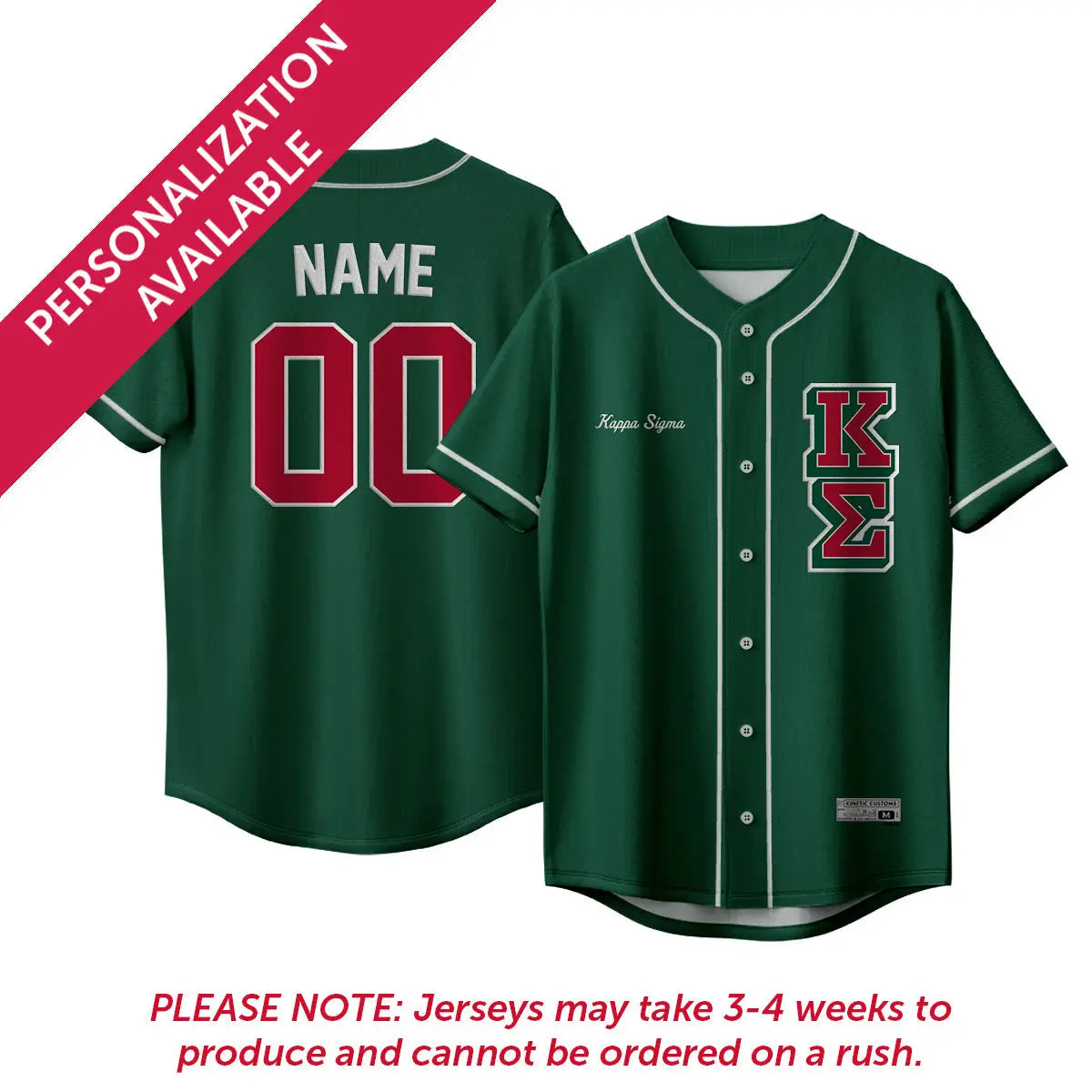 Kappa Sig Block Baseball Jersey.