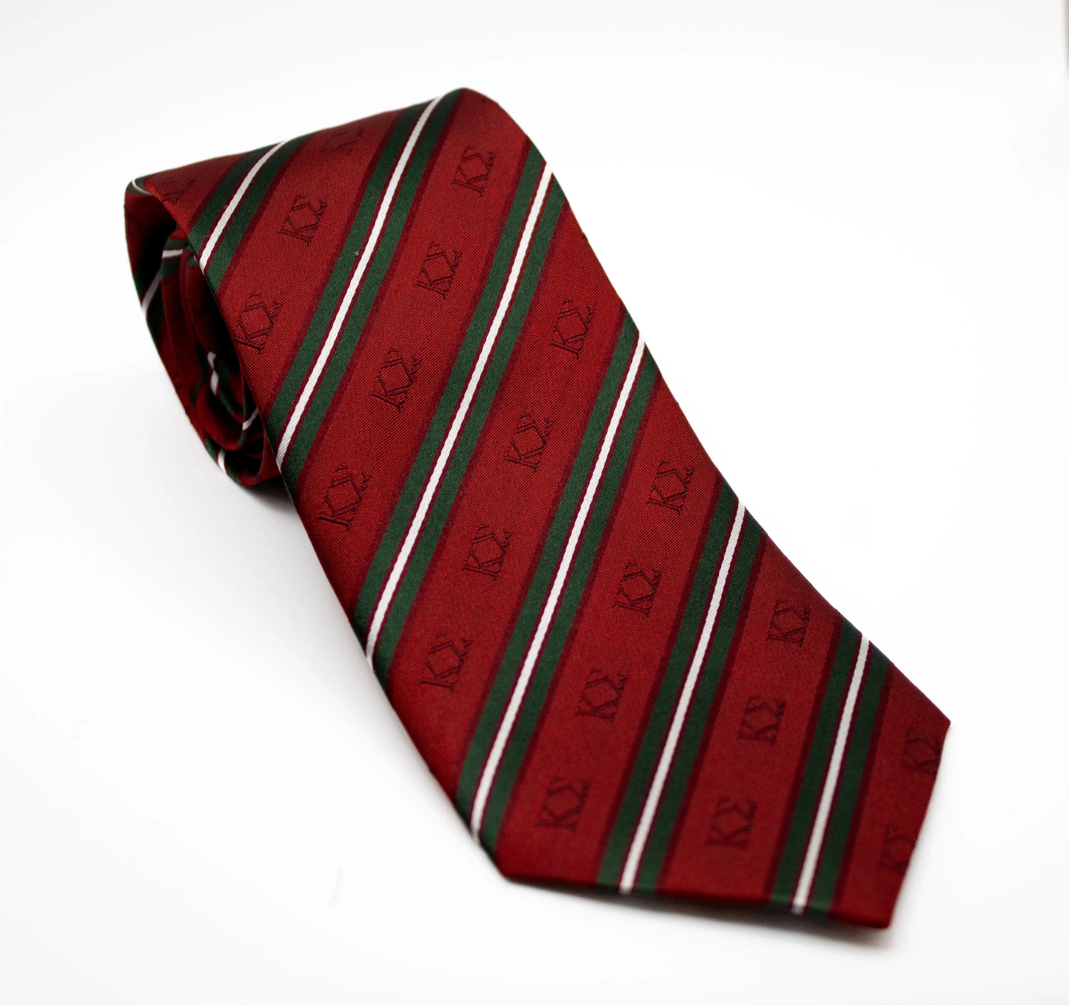 Kappa Sigma Red and Dark Green Striped Silk Tie Kappa Sigma