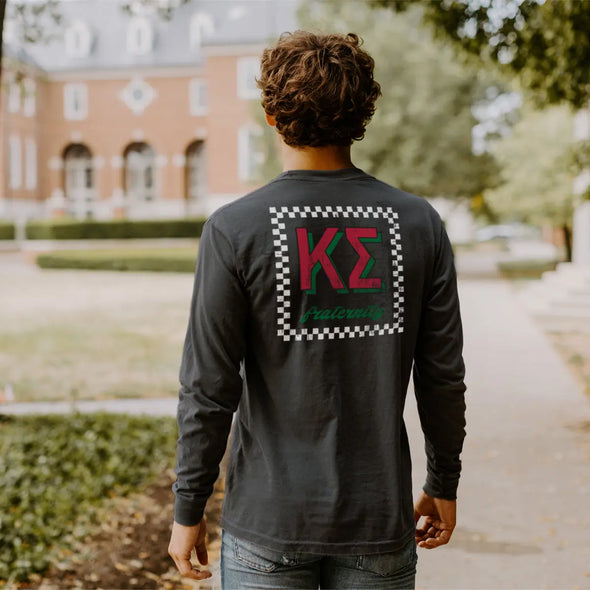 Kappa Sig Comfort Colors Feeling Retro Black Long Sleeve Tee