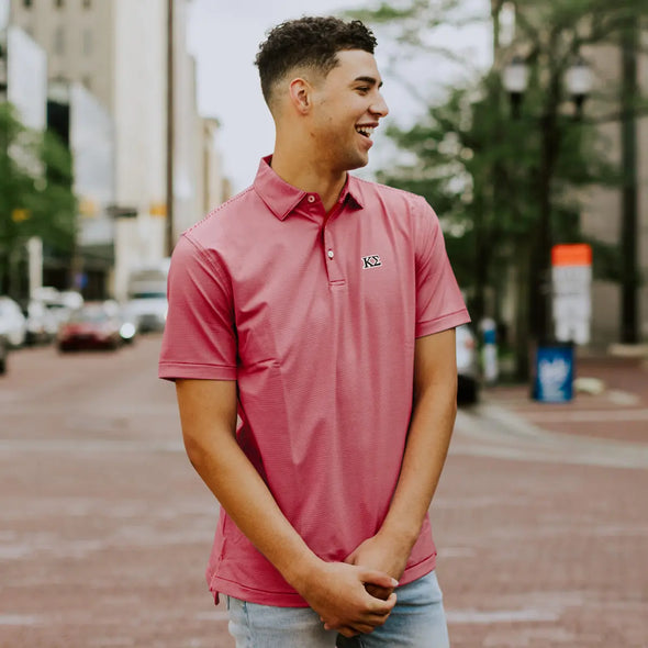 Kappa Sig Red Peter Millar Marlin Performance Jersey Polo With Greek Letters