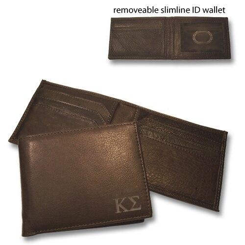 Sale! Kappa Sig Brown Bi-Fold Greek Letter Wallet