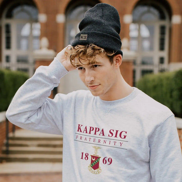 Kappa Sig Charcoal Letter Beanie