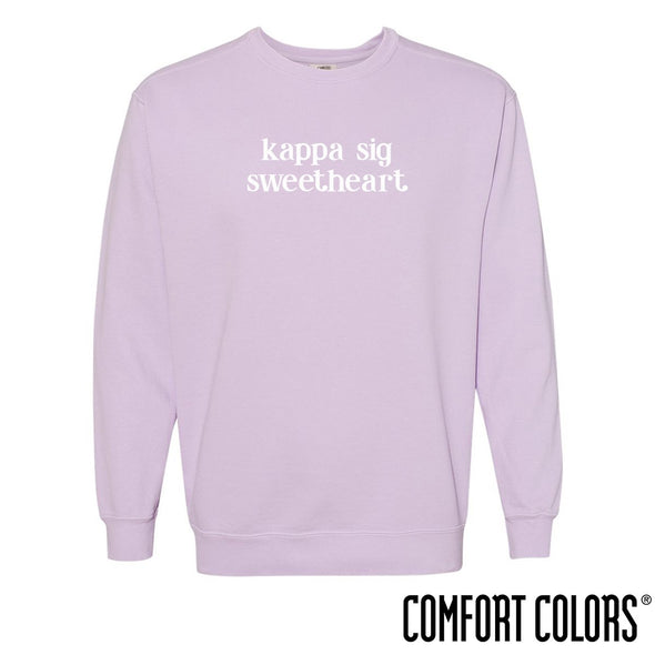 Kappa Sig Comfort Colors Purple Sweetheart Crewneck