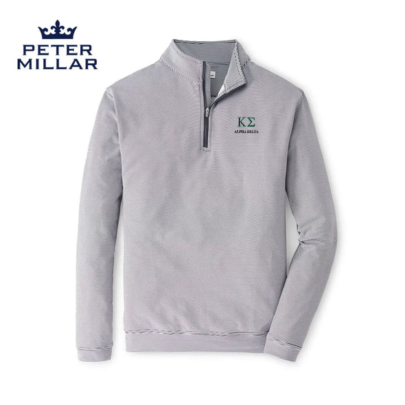 Kappa Sig Peter Millar Perth Mini Stripe Stretch Quarter Zip with Greek Letters
