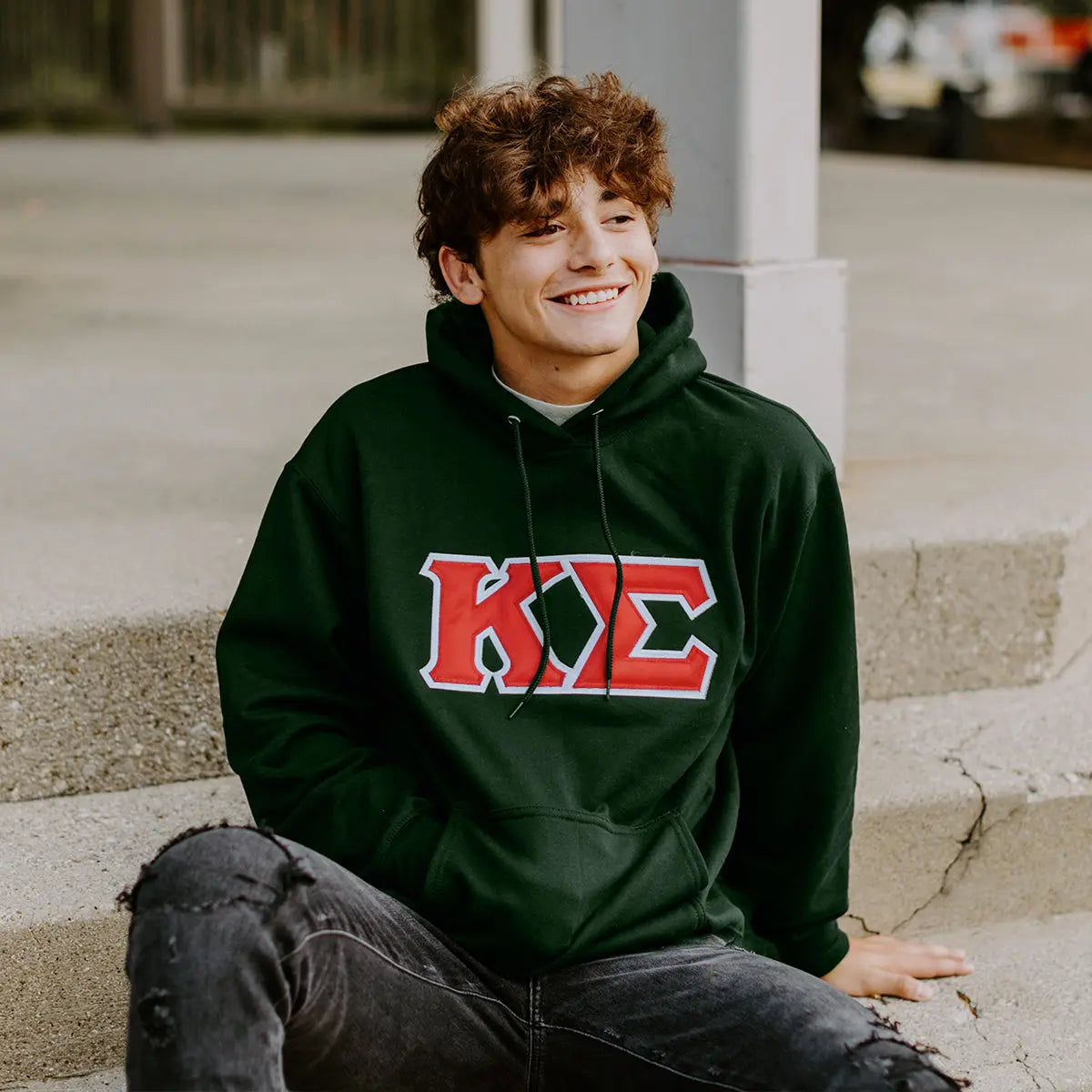 Kappa Sig Forest Hoodie with Sewn On Letters - Kappa Sigma Official Store