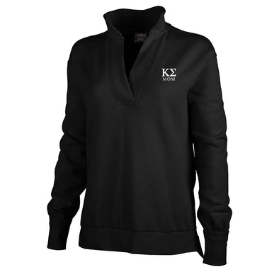 Kappa Sig Black Embroidered Mom Sweatshirt