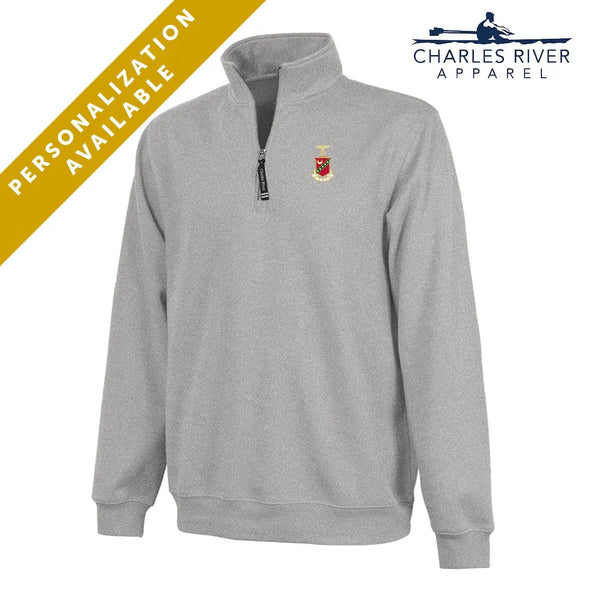 Kappa Sig Embroidered Crest Gray Quarter Zip