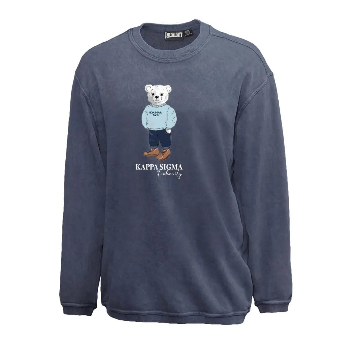 Kappa Sig Navy Sandwash Bear Crewneck - Kappa Sigma Official Store