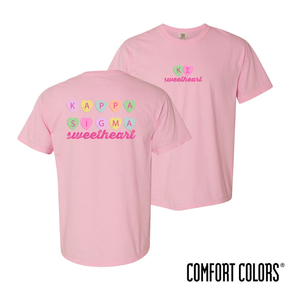 New! Kappa Sig Comfort Colors Candy Hearts Short Sleeve Tee