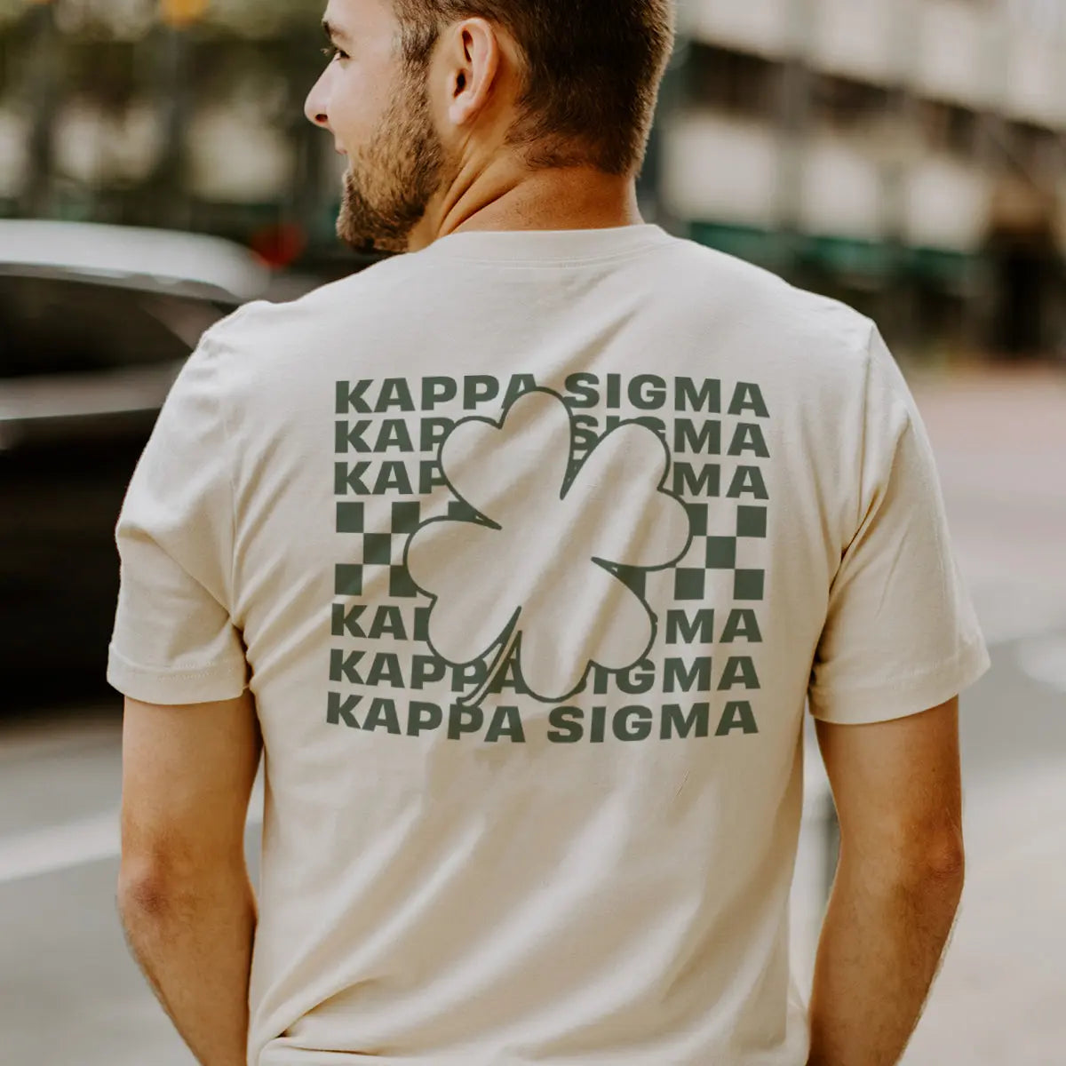 Kappa Sig Natural Clover Checker Short Sleeve Tee - Kappa Sigma Official Store