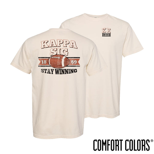 Kappa Sig Comfort Colors Stay Winning Football Short Sleeve Tee