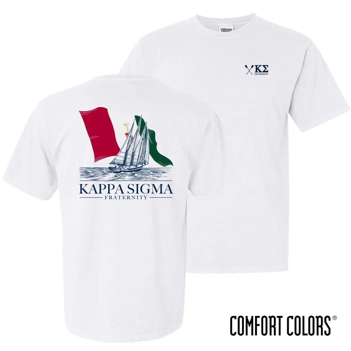 Kappa Sig Comfort Colors White Seafarer Short Sleeve Tee - Kappa Sigma Official Store