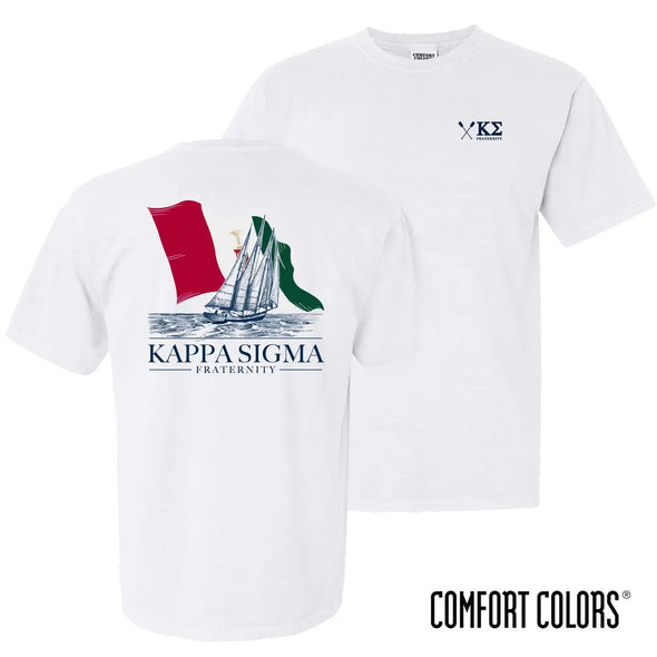 Kappa Sig Comfort Colors White Seafarer Short Sleeve Tee