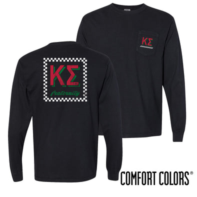 Kappa Sig Comfort Colors Feeling Retro Black Long Sleeve Tee