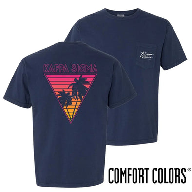 Kappa Sig Comfort Colors Navy Short Sleeve Miami Pocket Tee