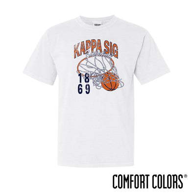 New! Kappa Sig Comfort Colors Retro Basketball Short Sleeve Tee