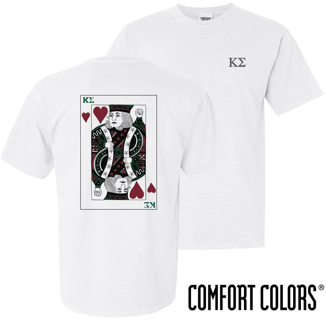 Kappa Sig Comfort Colors White King of Hearts Short Sleeve Tee - Kappa Sigma Official Store